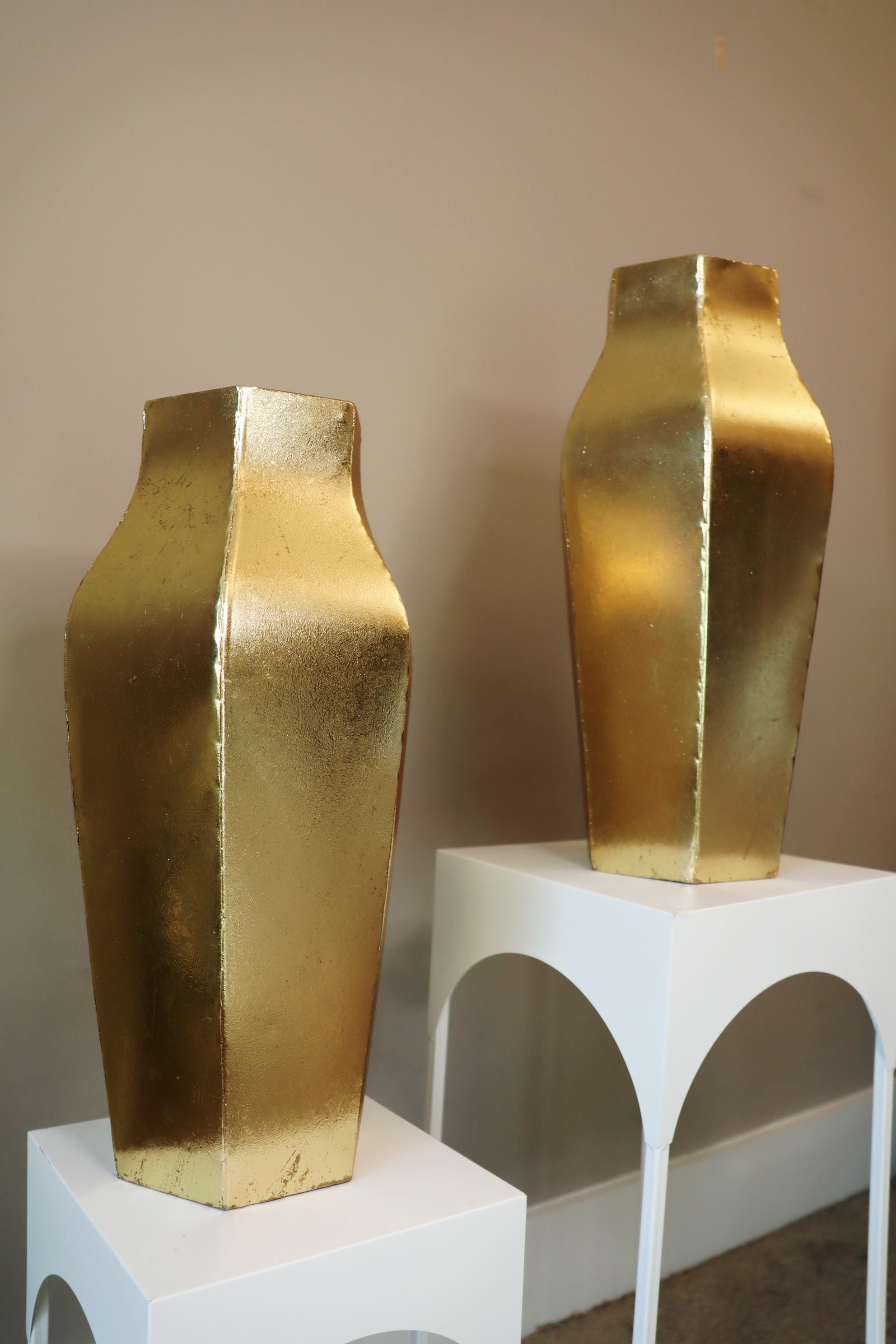 Large Gold Vases