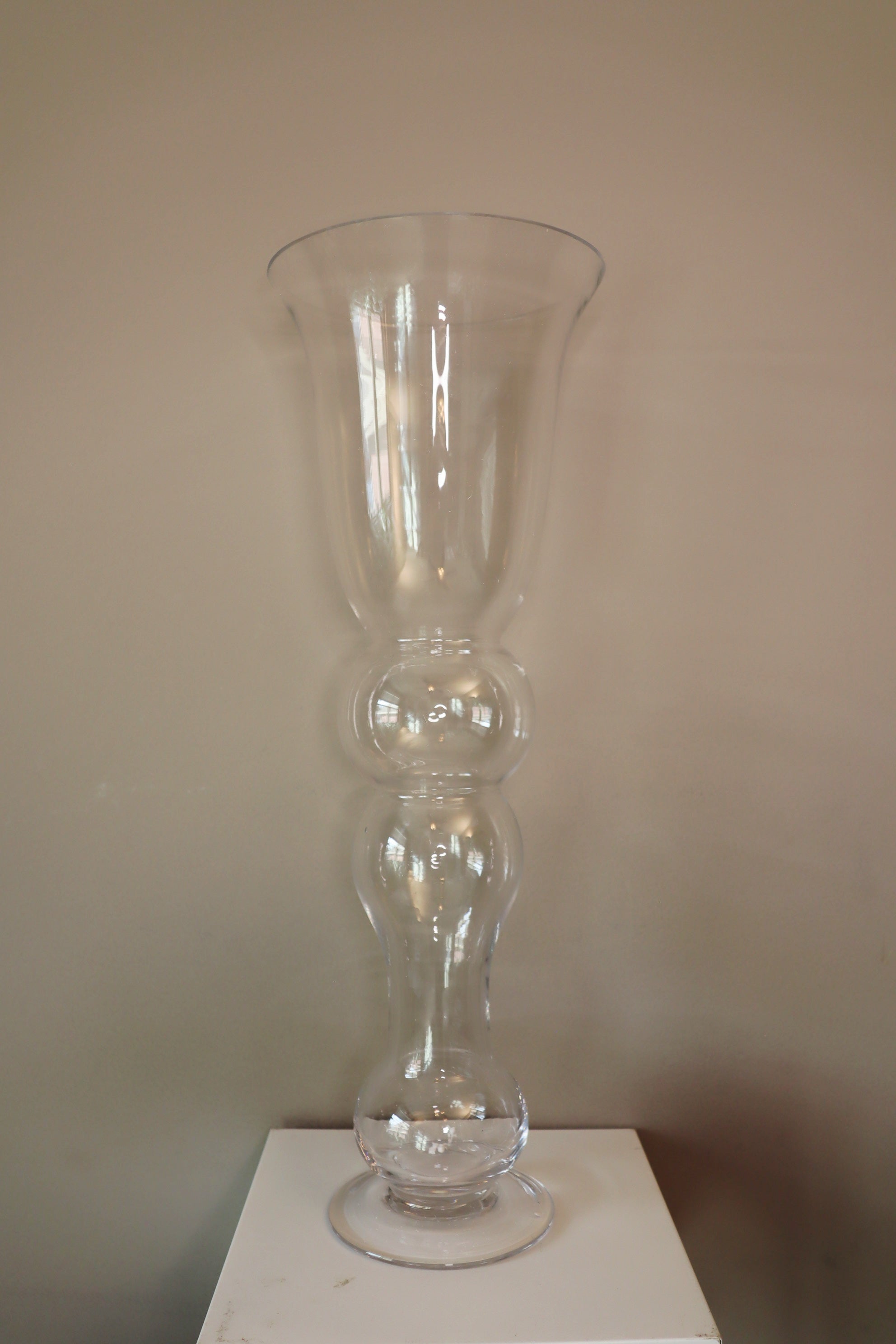 Tall Glass Curved Vase