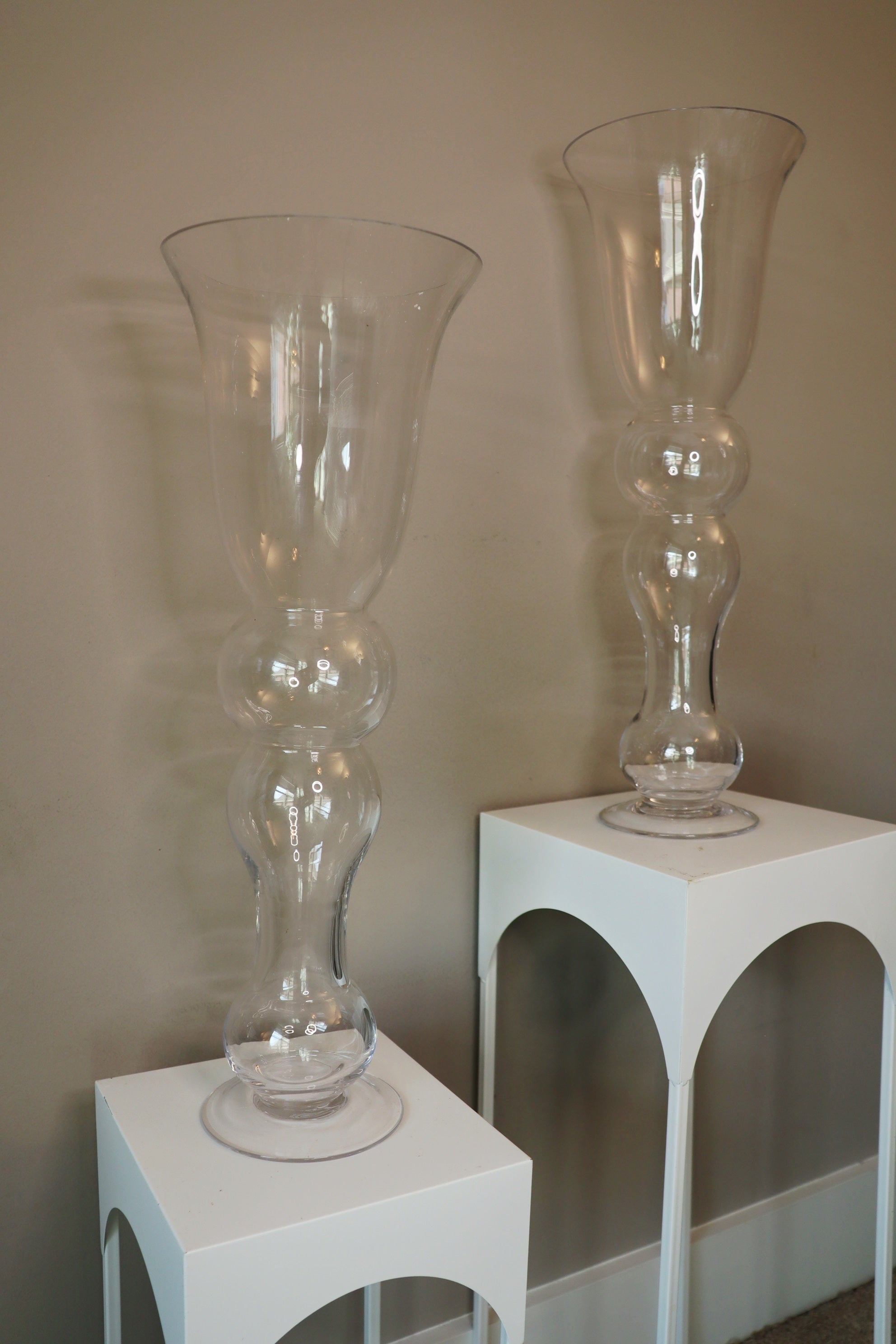 Tall Glass Curved Vase
