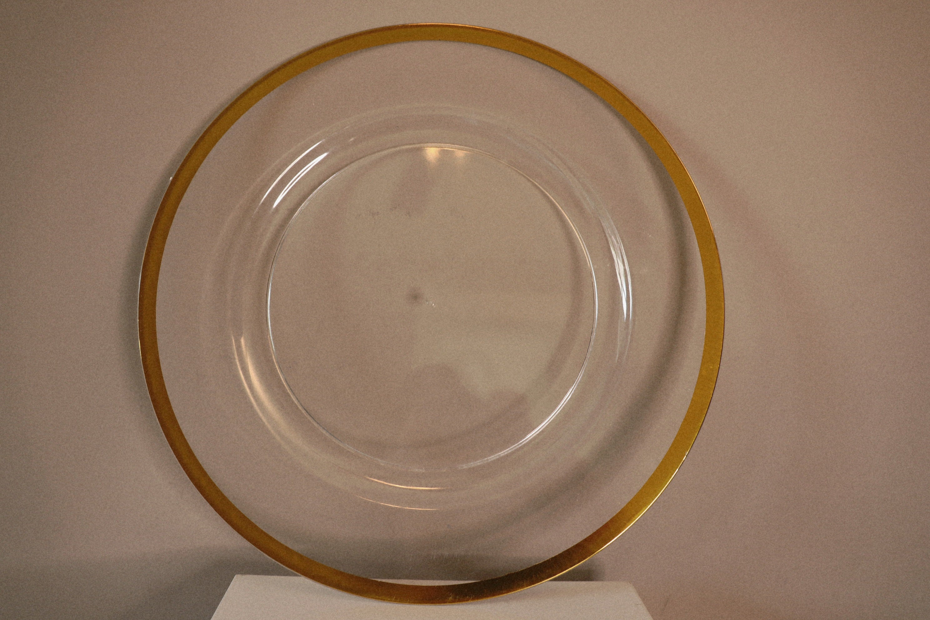 Clear with Gold Rim Chargers