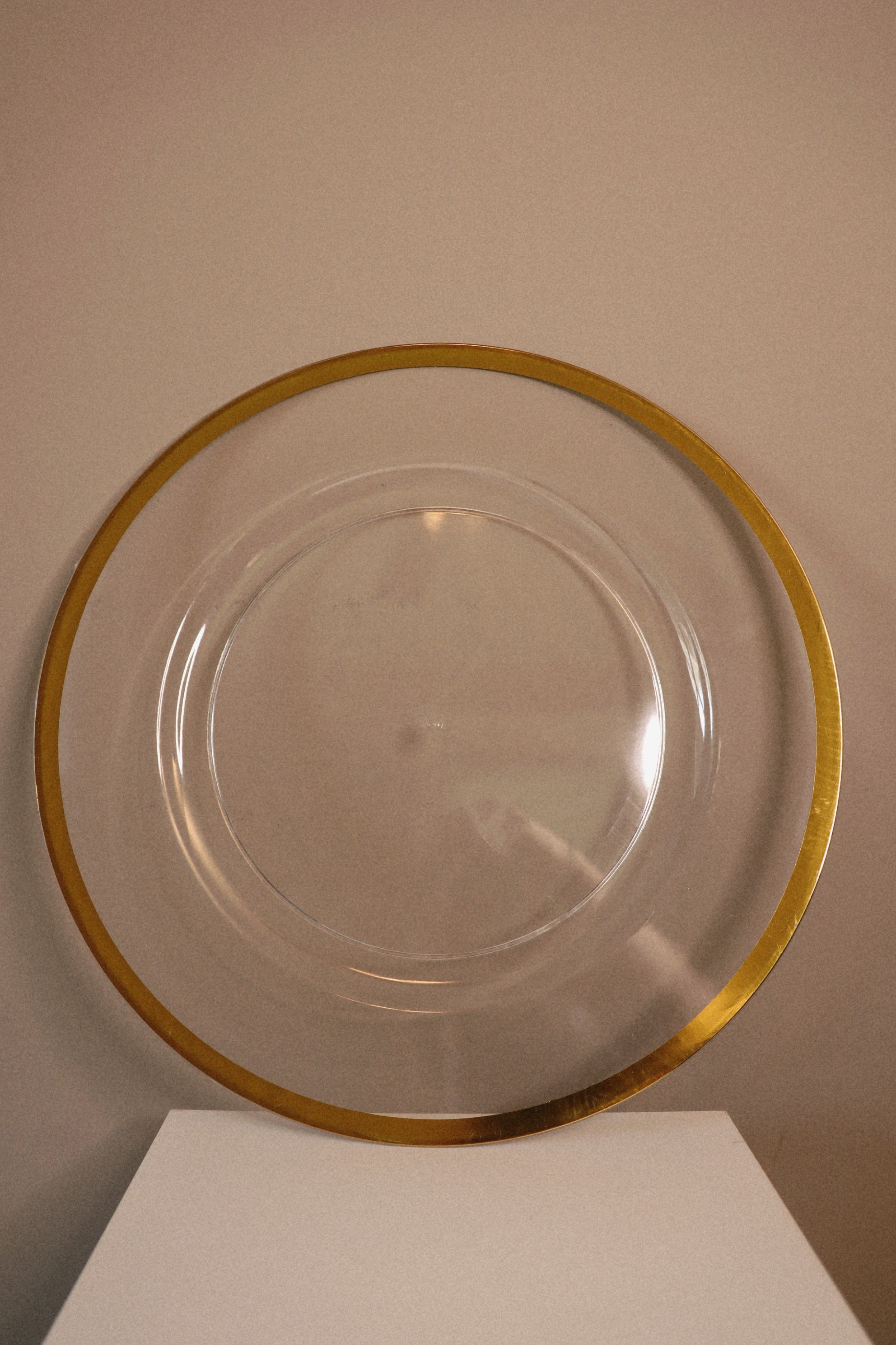 Clear with Gold Rim Chargers