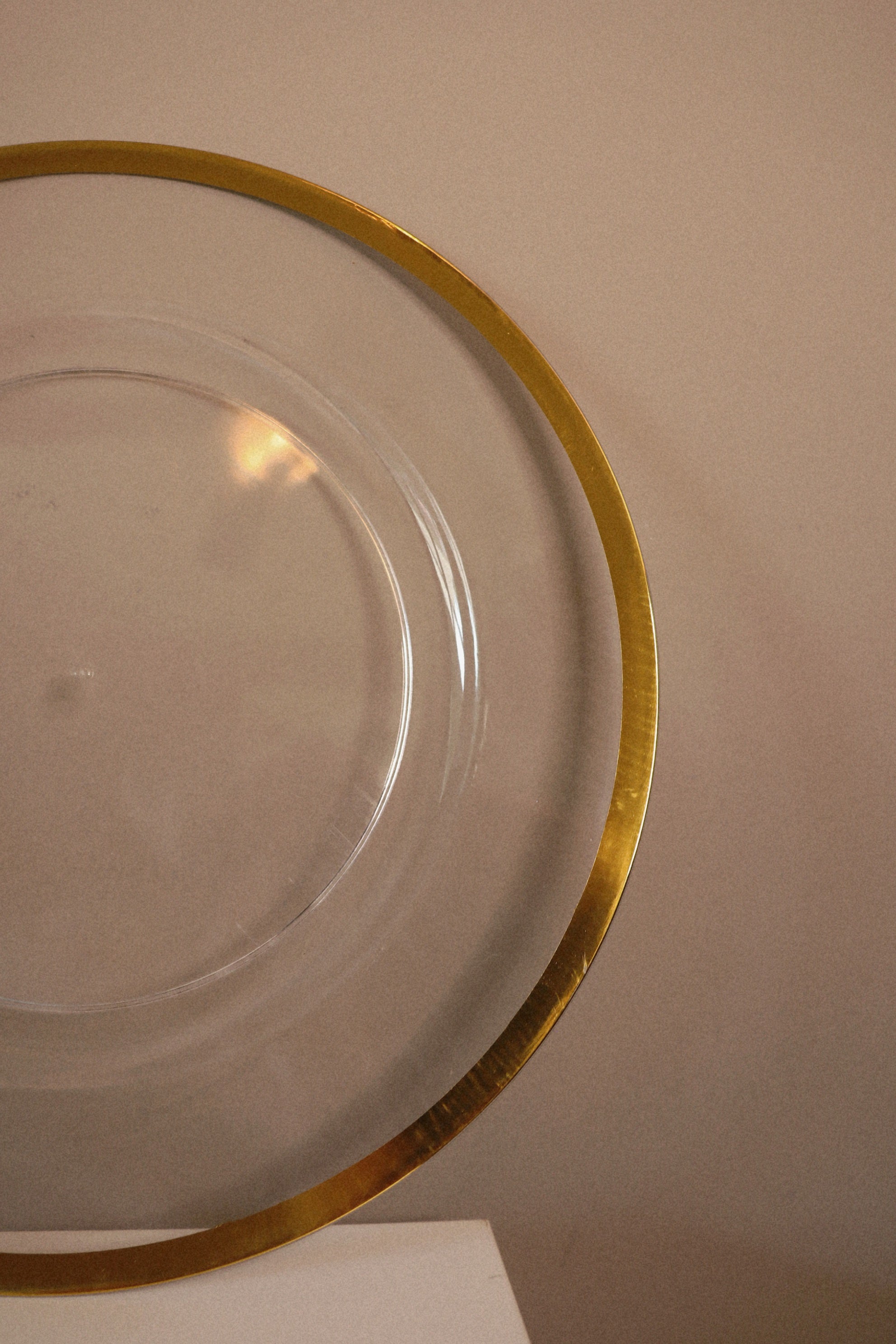 Clear with Gold Rim Chargers