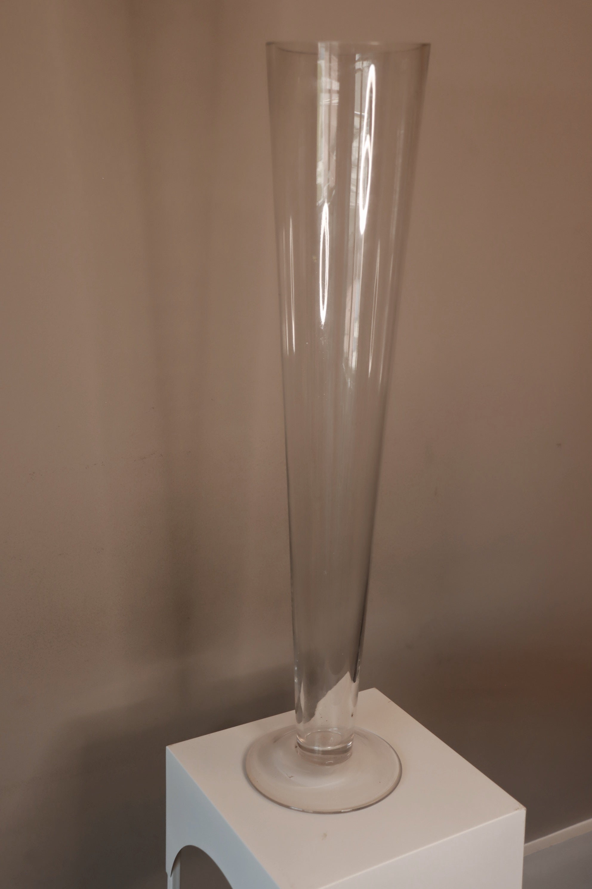 Tall Glass Trumpet Vase